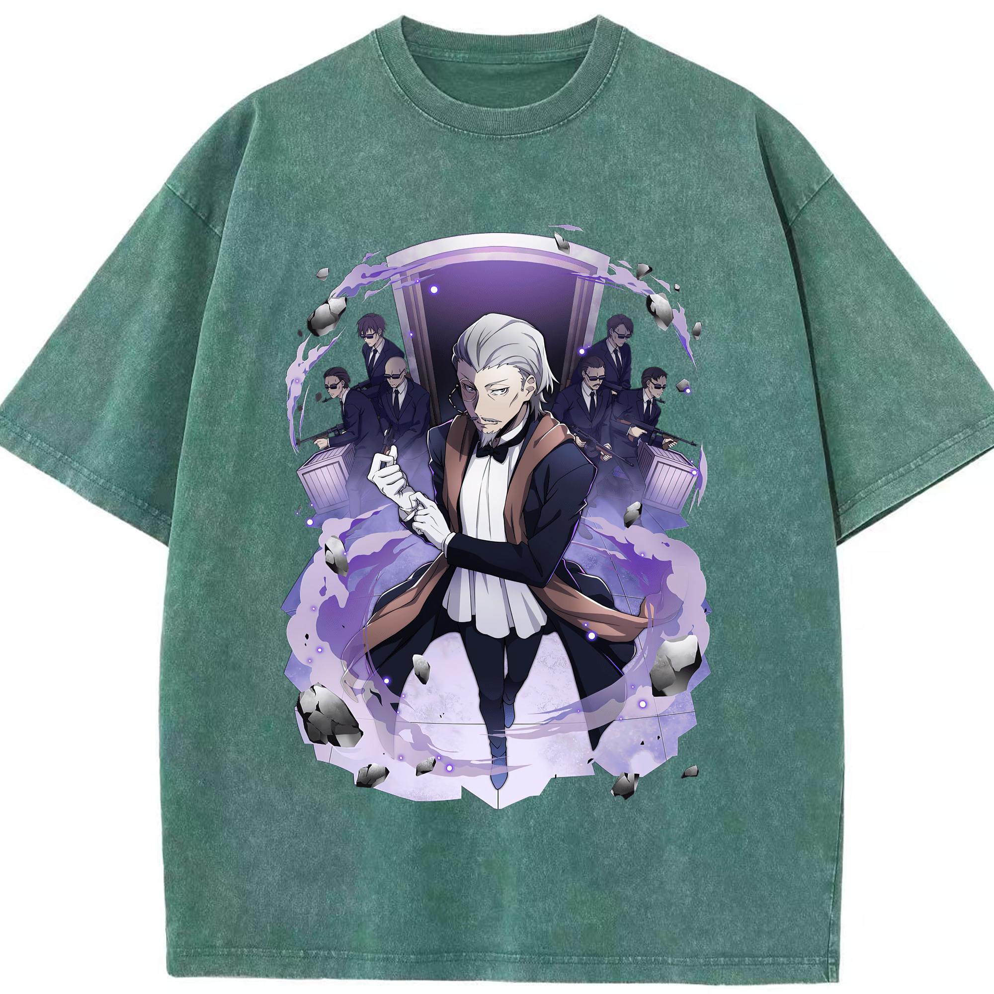 （画像用） 文豪ストレイドッグス Bungo Stray Dogs 綿100% ヴィンテージ風 半袖Tシャツ（フロントプリント）